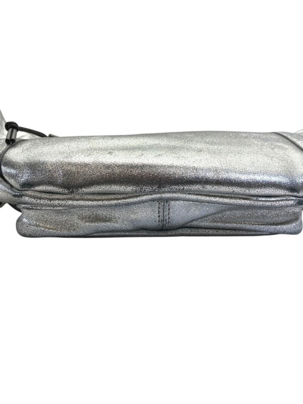 Saint Laurent Belt Bag Logo Leather Metallic Silver Paris Sophistication Luxury - Picture 5 of 10